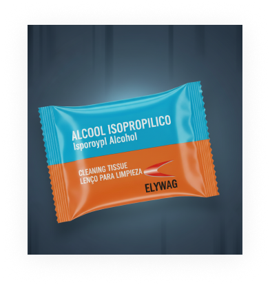 Lenço de Álcool Isopropílico Elywag para limpeza industrial